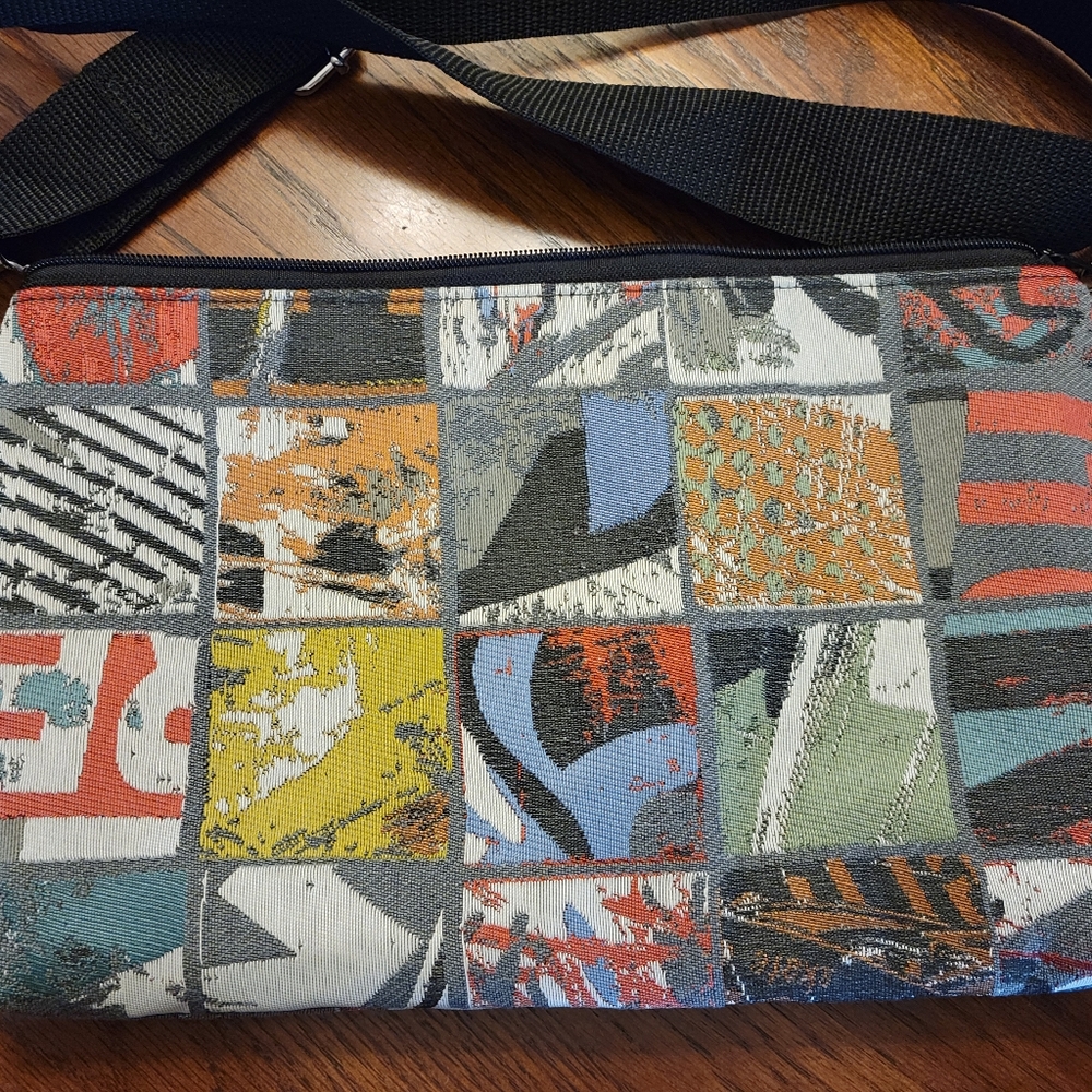 Multicolor Patchwork Canvas Crossbody Bag for Wom… - image 6